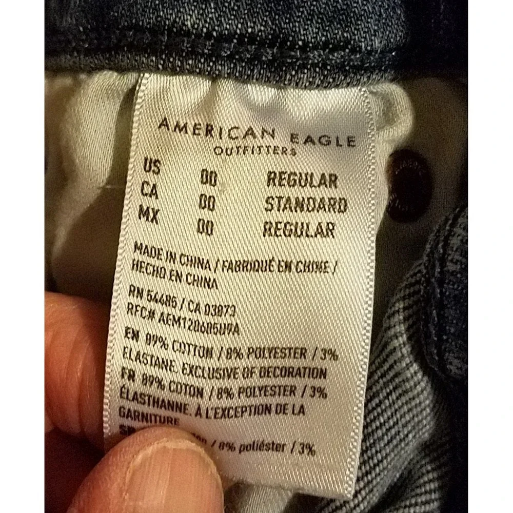 American Eagle Womens Juniors Jeans‎ Size 00 Skinny Cotton Blend Stretch